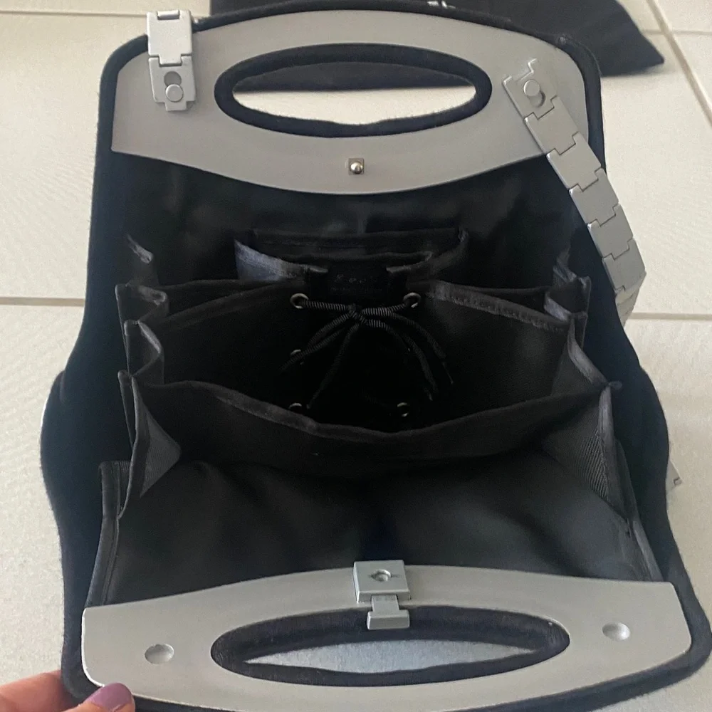 RARE collector item CHANEL Black jersey Millenium 2005 frame BUTT Bag vintage